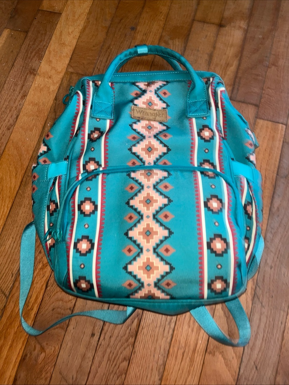 Wrangler Montana West Backpack Baby Bag Turquoise Aztec Southwest Print